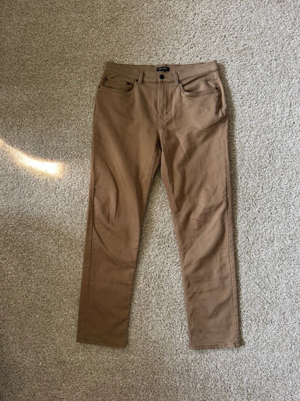 Banana Republic Slim Travel Pant Mens 34x34 Chino Whiskey Tan Khaki